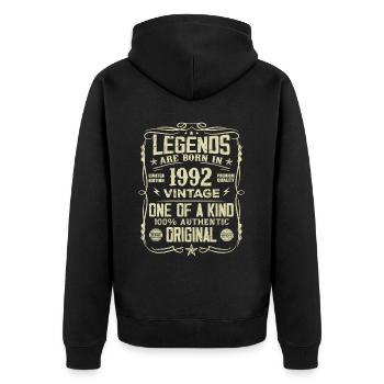 Fabriqué En 1992 Vintage Cadeau Anniversaire 1992 - Veste à capuche bio Premium Unisexe - noir - Dos - Nico (187cm)