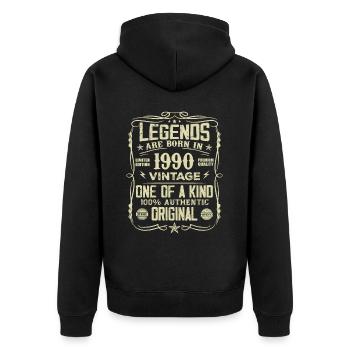Fabriqué En 1990 Vintage Cadeau Anniversaire 1990 - Veste à capuche bio Premium Unisexe - noir - Dos - Nico (187cm)