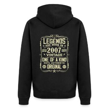 Made In 2007 Vintage Anniversary Gift 2007 - Unisex Premium Organic Zip Hoodie - black - Back - Nico (187cm)