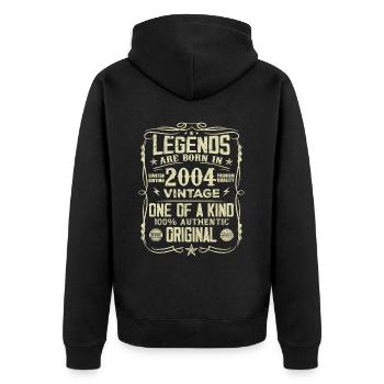 Made In 2004 Vintage Anniversary Gift 2004 - Unisex Premium Organic Zip Hoodie - black - Back - Nico (187cm)