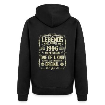 Made In 1996 Vintage Birthday Gift 1996 - Unisex Premium Organic Zip Hoodie - black - Back - Nico (187cm)