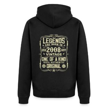 Made In 2008 Vintage Anniversary Gift 2008 - Unisex Premium Organic Zip Hoodie - black - Back - Nico (187cm)