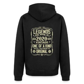 Fabriqué En 2020 Vintage Cadeau Anniversaire 2020 - Veste à capuche bio Premium Unisexe - noir - Dos - Nico (187cm)
