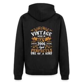 May 2006 Birthday May 2006 Gift May 2006 - Unisex Premium Organic Zip Hoodie - black - Back - Nico (187cm)