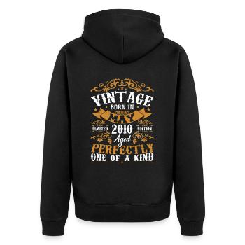 May 2010 Birthday May 2010 Gift May 2010 - Unisex Premium Organic Zip Hoodie - black - Back - Nico (187cm)