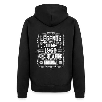 Vintage, 1960er Jahre, Juni 1960er Jahre, Retro, Juni Cool, Geschenk der 1960er Jahre - Unisex Premium Bio Zip Hoodie - Schwarz - Hinten - Nico (187cm)