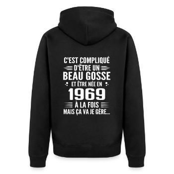 Forever Handsome 1969 Birthday Gift 1969 - Unisex Premium Organic Zip Hoodie - black - Back - Nico (187cm)