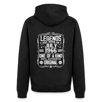 Born in July 1966 Birthday 1966 July 1966 - Unisex Premium Organic Zip Hoodie - black - Back - Nico (187cm)