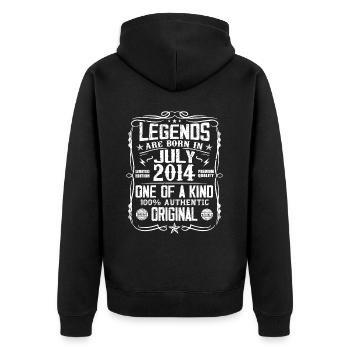 Born in July 2014 Birthday 2014 July 2014 - Unisex Premium Organic Zip Hoodie - black - Back - Nico (187cm)
