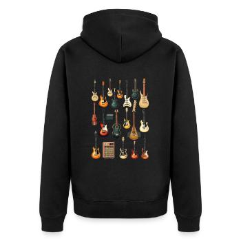 Guitar Different Guitars Music Lover Funny Guitars - Veste à capuche bio Premium Unisexe - noir - Dos - Nico (187cm)
