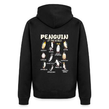 Penguin Penguins Animals of the World Penguin Love - Unisex Premium Organic Zip Hoodie - black - Back - Nico (187cm)
