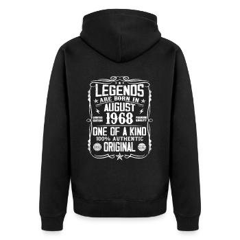 Legendary since August 1968 - Vintage August 1968 - Unisex Premium Organic Zip Hoodie - black - Back - Nico (187cm)