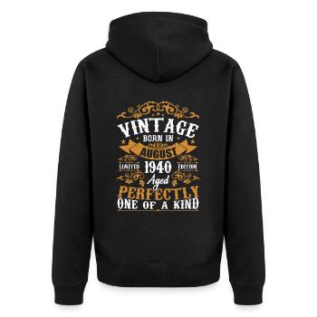 Birthday August 1940 - Awesome since August 1940 - Unisex Premium Organic Zip Hoodie - black - Back - Nico (187cm)