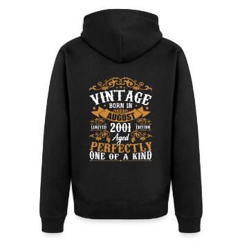 Birthday August 2001 - Awesome since August 2001 - Unisex Premium Organic Zip Hoodie - black - Back - Nico (187cm)