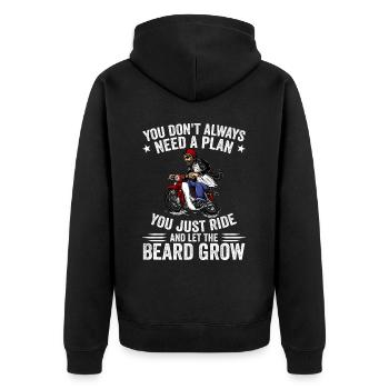 Motorcycle Beard Biker Full Beard Bike Rocker - Veste à capuche bio Premium Unisexe - noir - Dos - Nico (187cm)
