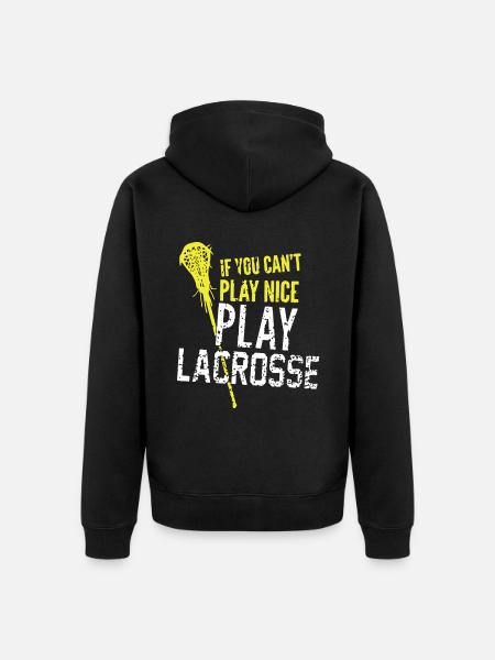 Play Lacrosse - Unisex Premium Organic Zip Hoodie - black
