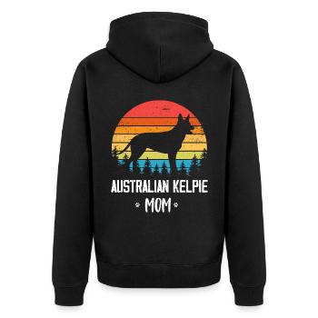 Maman Kelpie australienne - Veste à capuche bio Premium Unisexe - noir - Dos - Nico (187cm)