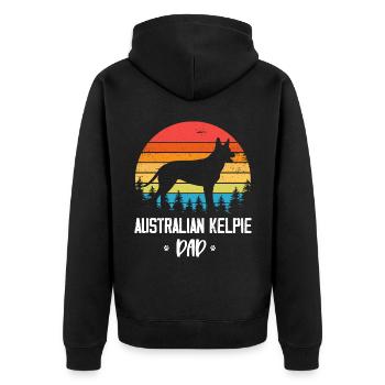 Maman Kelpie australienne - Veste à capuche bio Premium Unisexe - noir - Dos - Nico (187cm)