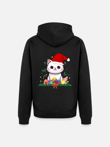Funny christmas cats - Unisex Premium Organic Zip Hoodie - black