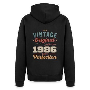 Septembre 1986 Jubilé 1986 Septembre Don - Veste à capuche bio Premium Unisexe - noir - Dos - Nico (187cm)