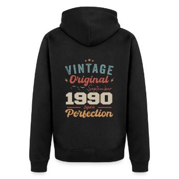 Septembre 1990 Jubilé 1990 Septembre Don - Veste à capuche bio Premium Unisexe - noir - Dos - Nico (187cm)
