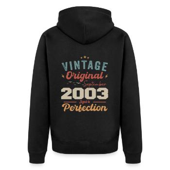 September 2003 Anniversary 2003 September Gift - Unisex Premium Organic Zip Hoodie - black - Back - Nico (187cm)
