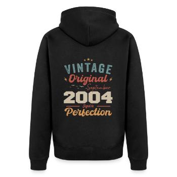 September 2004 Anniversary 2004 September Gift - Unisex Premium Organic Zip Hoodie - black - Back - Nico (187cm)