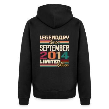 September 2014 Anniversary 2014 September Gift - Unisex Premium Organic Zip Hoodie - black - Back - Nico (187cm)