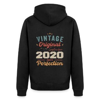 September 2020 Anniversary 2020 September Gift - Unisex Premium Organic Zip Hoodie - black - Back - Nico (187cm)