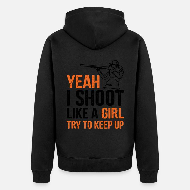 Trapschießen - Unisex Premium Bio Zip Hoodie - Schwarz