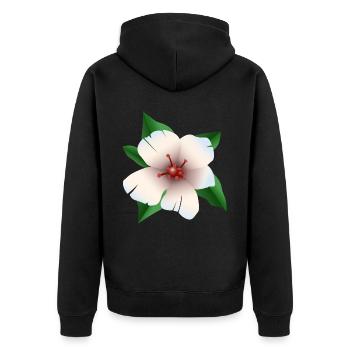 Hibiscus - Fleur d’hibiscus - Veste à capuche bio Premium Unisexe - noir - Dos - Nico (187cm)