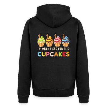 Funny Cupcakes, Cupcake Celebrations, Cupcake Gift - Unisex Premium Organic Zip Hoodie - black - Back - Nico (187cm)