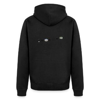 Macher- Tun es einfach ! - Unisex Premium Bio Zip Hoodie - Schwarz - Hinten - Nico (187cm)
