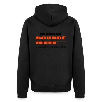 CHASSEUR bourré HUMOUR - Veste à capuche bio Premium Unisexe - noir - Dos - Nico (187cm)