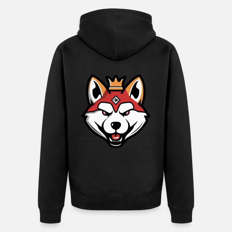 Couronne de chien Akita - Veste à capuche bio Premium Unisexe - noir