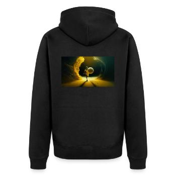 Joueur de tennis dans l’espace - Veste à capuche bio Premium Unisexe - noir - Dos - Nico (187cm)