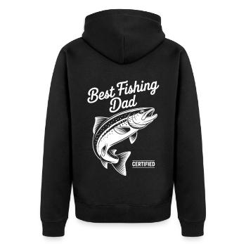 Papa est le meilleur pêcheur de truites sauteuses - Veste à capuche bio Premium Unisexe - noir - Dos - Nico (187cm)