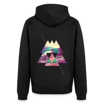 Nature Wilderness Mountains Mountaineering Hiking Climbing - Unisex Premium Organic Zip Hoodie - black - Back - Nico (187cm)