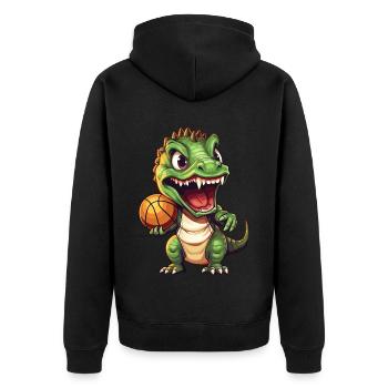Basket-ball dinosaure T-Rex joueur de basket-ball - Veste à capuche bio Premium Unisexe - noir - Dos - Nico (187cm)