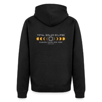Niagara Falls New York Solar Eclipse 2024 April 8 - Unisex Premium Organic Zip Hoodie - black - Back - Nico (187cm)