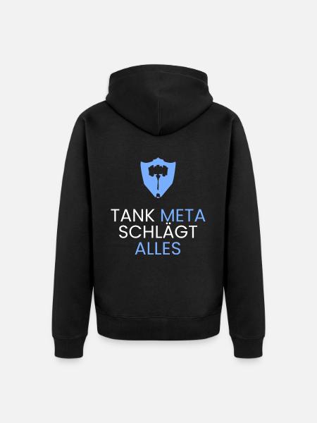 Tank Meta gewinnt - Unisex Premium Bio Zip Hoodie - Schwarz