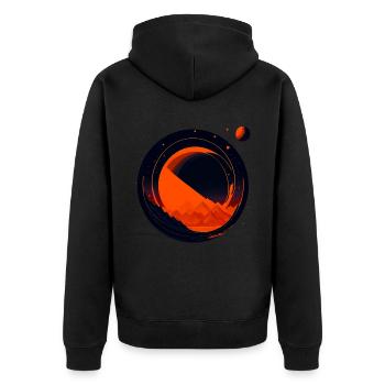 Space View / Mars 02 - Unisex Premium Organic Zip Hoodie - black - Back - Nico (187cm)