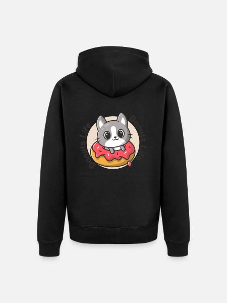 Life Donuts - lover - Unisex Premium Organic Zip Hoodie - black