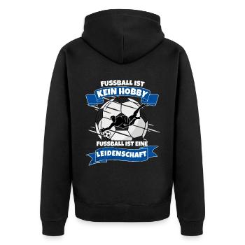 Fußball Torwart - Unisex Premium Bio Zip Hoodie - Schwarz - Hinten - Nico (187cm)