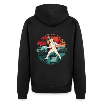 Fechten Fechtkampf Fechtsport Fechter - Unisex Premium Bio Zip Hoodie - Schwarz - Hinten - Nico (187cm)