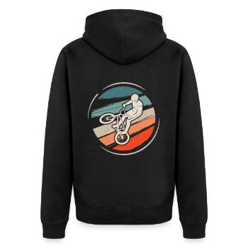 BMX Rider Cyclist Bike BMX Bike - Unisex Premium Organic Zip Hoodie - black - Back - Nico (187cm)