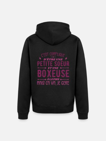Petite Soeur et Une Boxeuse - Veste à capuche bio Premium Unisexe - noir