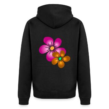 bouquet de fleurs coloré fleurs vrille florale floral - Veste à capuche bio Premium Unisexe - noir - Dos - Nico (187cm)