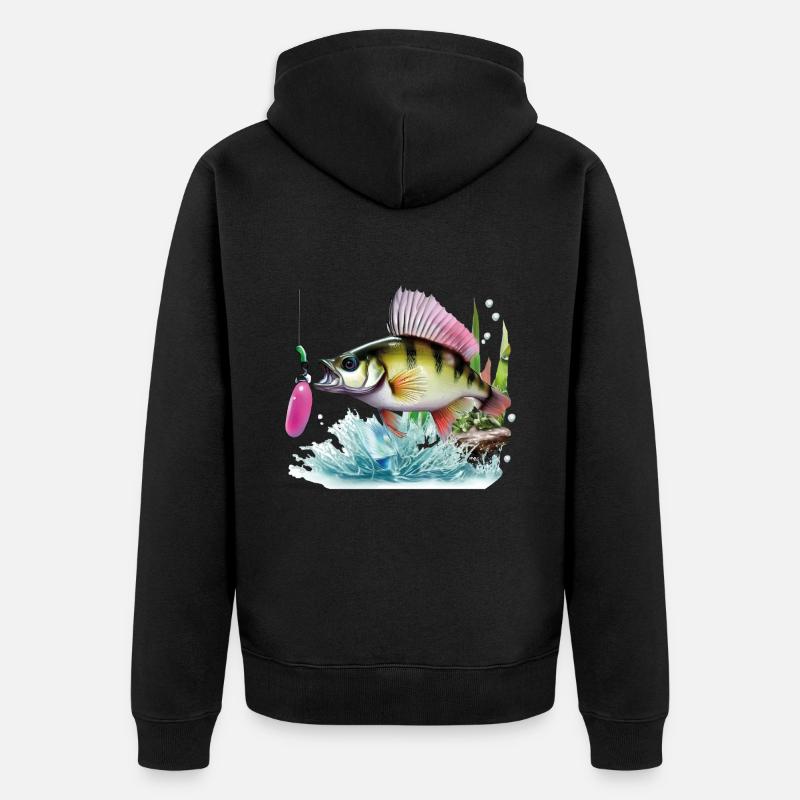 Pêche à la perche - Veste à capuche bio Premium Unisexe - noir