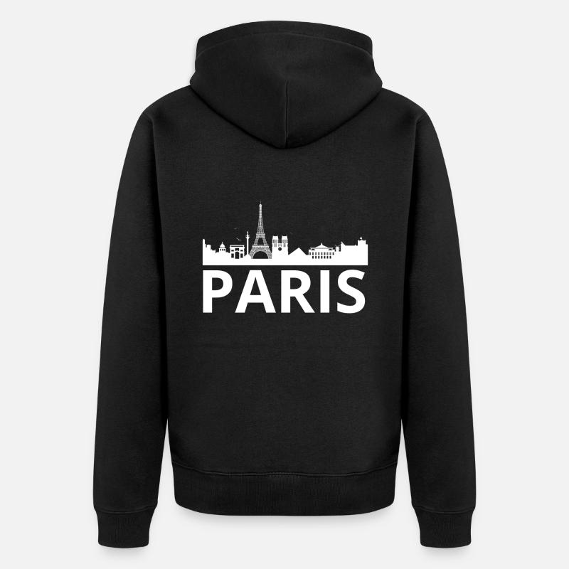 Paris Skyline Eiffel Louvre frankreich - Unisex Premium Bio Zip Hoodie - Schwarz